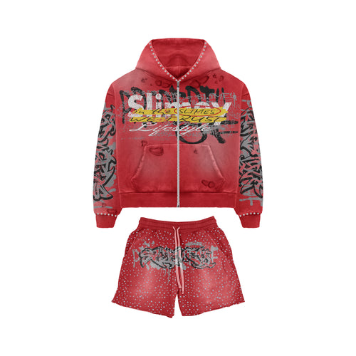 Graffiti Hoodie/Shorts Set